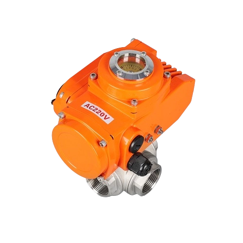 Electric 4-way threaded ball valve