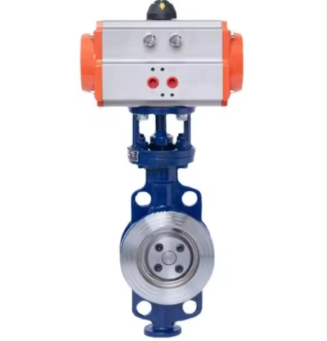 FURUI Pnuematic Hard Seal How Sale SS304/316 WCB CE ISO Certificate Double/Single Acting Wafer Butterfly Valve 