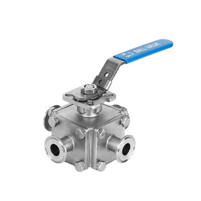 Sanitary 4 ports ball valve