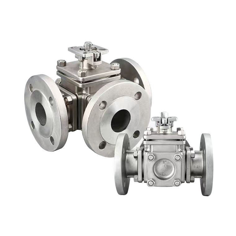 3-way Square Flange Ball Valve