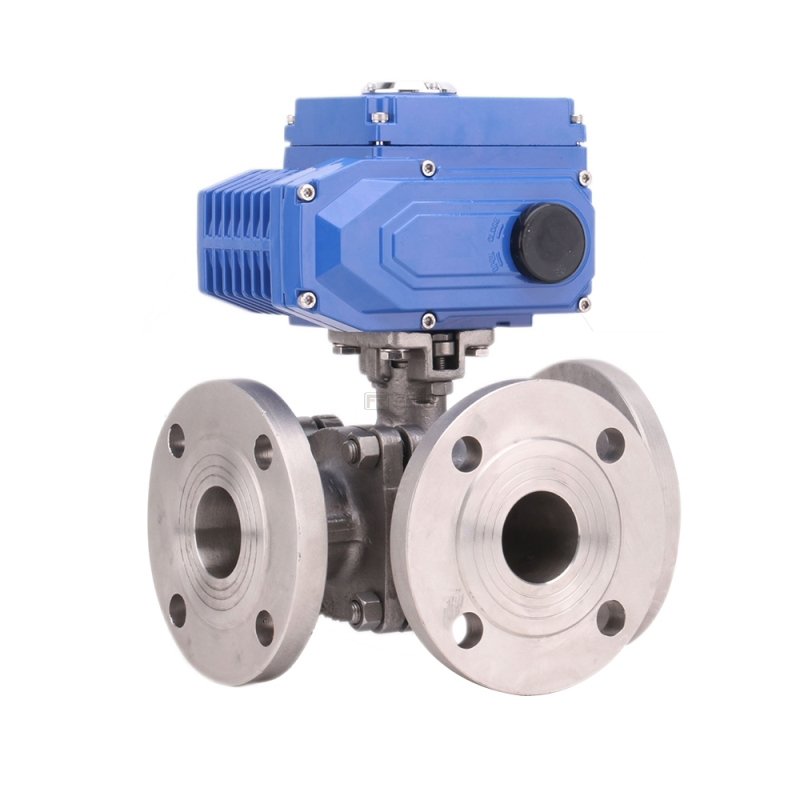 Electric 3-way Flange Ball Valve
