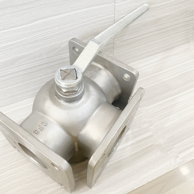 Manual 3-way Square Ends Flange Ball Valve